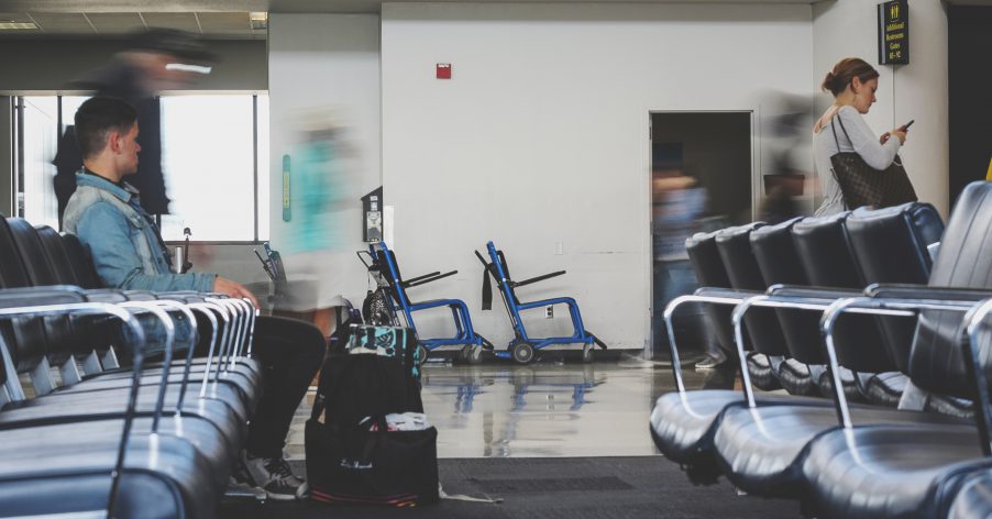 man waiting at the airport